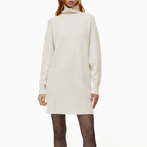 Aritzia Babaton Maclean Merino Wool Sweater Dress in Heather Birch